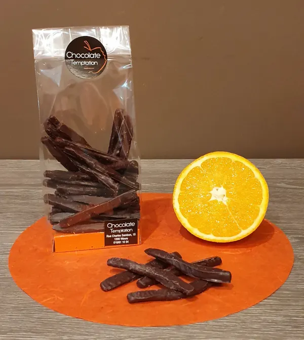 Orangettes enrobées de chocolat noir